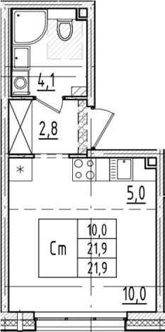 Купить Студию в ЖК Большая Охта в Санкт-Петербурге. Вариант № 6244443, 0, площадь -  квм, цена 7962621 рублей