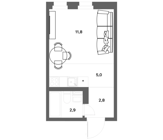 Купить квартиру у метро Девяткино в Ленинградской области. Вариант № 8343924, 0, площадь -  квм, цена 3487500 рублей