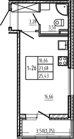 Купить Студию в ЖК Новая история в Сертолове. Вариант № 6963561, 0, площадь -  квм, цена 4628260 рублей
