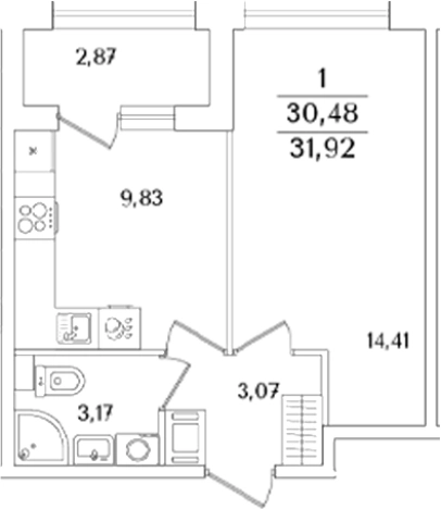 Купить однокомнатную квартиру в ЖК Аурум в Санкт-Петербурге. Вариант № 6233392, 0, площадь -  квм, цена 11545586 рублей