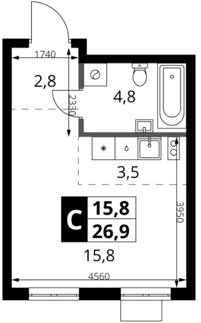 Купить однокомнатную квартиру в новостройках в ЖК 1-й Ясеневский в Москве. Вариант № 9809878, 0, площадь -  квм, цена 13754800 рублей