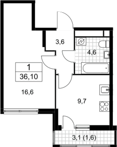 Купить однокомнатную квартиру в ЖК Южные сады в Москве. Вариант № 4205166, 0, площадь -  квм, цена 11040599 рублей