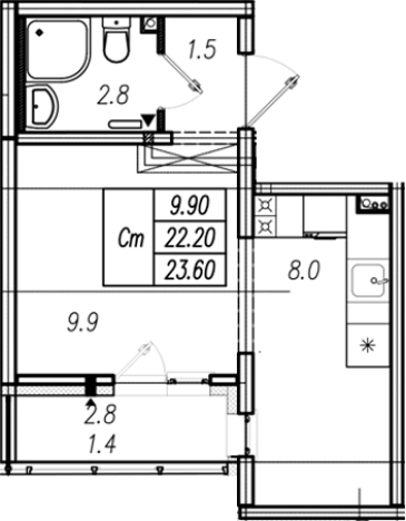 Купить Студию в ЖК Цветной город в Санкт-Петербурге. Вариант № 9635206, 0, площадь -  квм, цена 4562611 рублей