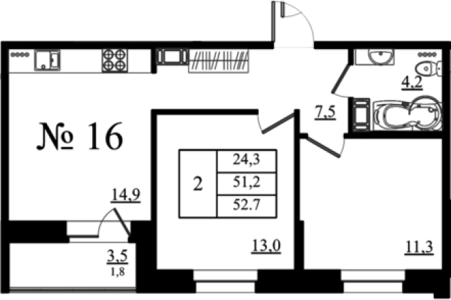 Купить двухкомнатную квартиру в новостройках в Гатчине. Вариант № 7259952, 0, площадь -  квм, цена 8951411 рублей