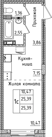Купить Студию в Лобне. Вариант № 128691, 0, площадь -  квм, цена 3778816 рублей