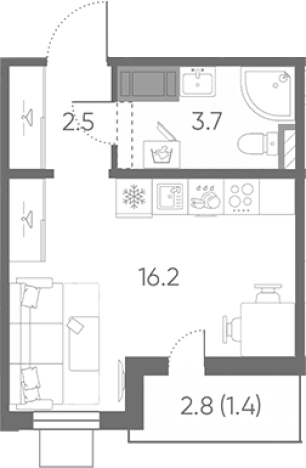 Купить Студию в новостройках в районе Красногвардейский в Санкт-Петербурге. Вариант № 8092948, 0, площадь -  квм, цена 4375749 рублей