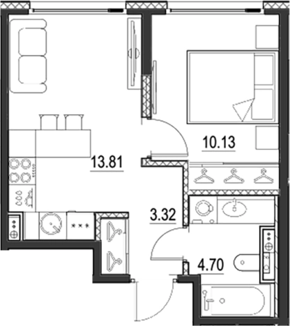 Купить однокомнатную квартиру у метро Приморская в Санкт-Петербурге. Вариант № 9149955, 0, площадь -  квм, цена 11069722 рублей