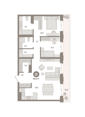 Купить двухкомнатную квартиру у метро Фонвизинская в Москве. Вариант № 110468, 0, площадь -  квм, цена 38280000 рублей