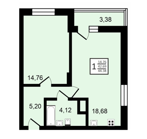 Купить квартиру в новостройках в ЖК Навигатор в Воронеже. Вариант № 107904, 0, площадь -  квм, цена 5210212 рублей