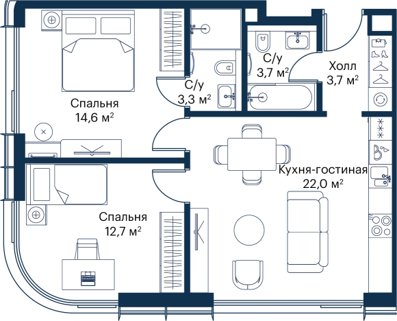 Купить двухкомнатную квартиру в Микрорайоне Павшино, Красногорск в Красногорске. Вариант № 103798, 0, площадь -  квм, цена 30909621 рублей