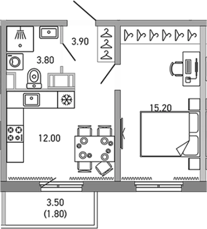 Купить однокомнатную квартиру на улице Ларина в Сертолове. Вариант № 4838922, 0, площадь -  квм, цена 5969939 рублей