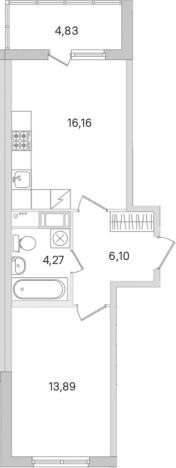 Купить двухкомнатную квартиру у метро Проспект Большевиков в Ленинградской области. Вариант № 8488256, 0, площадь - квм, цена 7372608 рублей