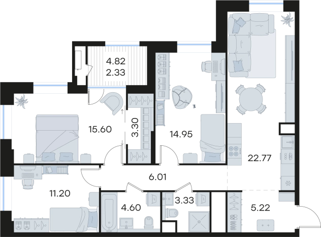 Купить квартиру в ЖК Glorax Черниговская в Нижнем Новгороде. Вариант № 9336769, 0, площадь -  квм, цена 25432431 рублей