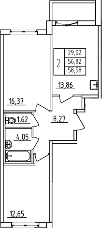 Купить двухкомнатную квартиру на улице Старорусский проспект в Санкт-Петербурге. Вариант № 6474146, 0, площадь -  квм, цена 8910000 рублей