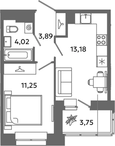 Купить квартиру в ЖК Загляденье в Ленинградской области. Вариант № 6631867, 0, площадь -  квм, цена 5749089 рублей