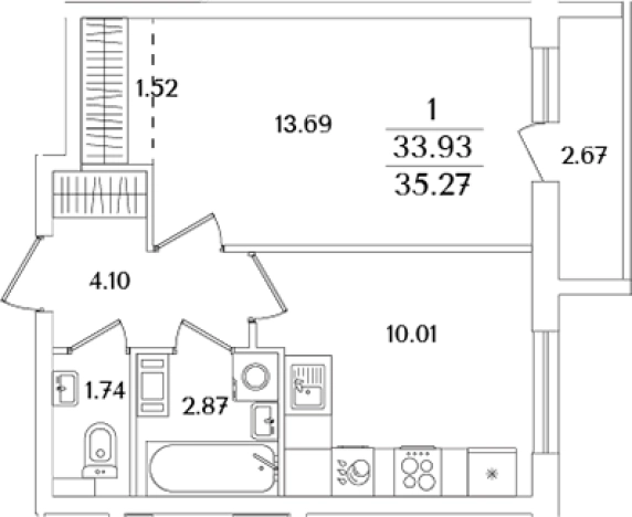 Купить однокомнатную квартиру в новостройках у метро Проспект Ветеранов в Санкт-Петербурге. Вариант № 6713575, 0, площадь -  квм, цена 11289892 рублей