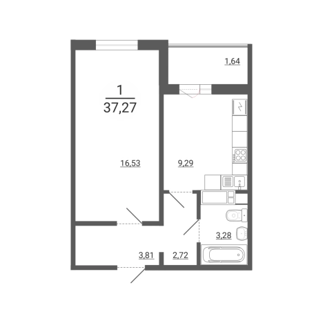 Купить однокомнатную квартиру на улице Хвойная в Республике Башкортостан. Вариант № 8229142, 9, площадь -  квм, цена 4047813 рублей