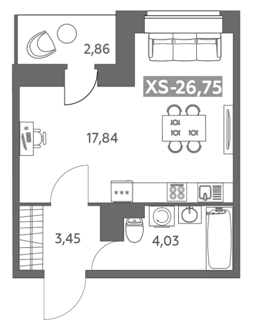 Купить Студию в новостройках у метро Улица Дыбенко в Кудрове. Вариант № 881903, 0, площадь -  квм, цена 7003472 рублей