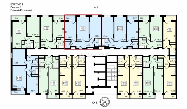 Купить квартиру в новостройках в ЖК Навигатор в Воронеже. Вариант № 135923, 1, площадь -  квм, цена 6773082 рублей