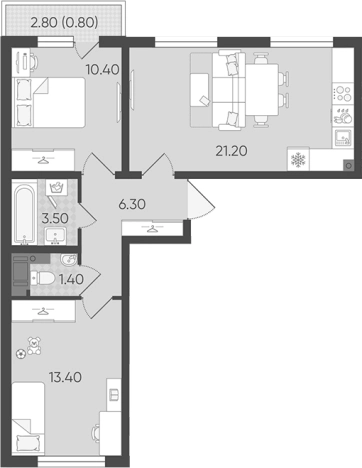 Купить трехкомнатную квартиру в новостройках у метро Академическая в Санкт-Петербурге. Вариант № 7604778, 0, площадь - квм, цена 12358455 рублей
