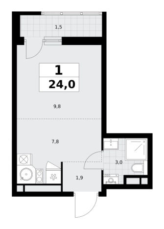 Купить однокомнатную квартиру у метро Аэропорт Внуково в Москве. Вариант № 253051, 0, площадь -  квм, цена 9669840 рублей