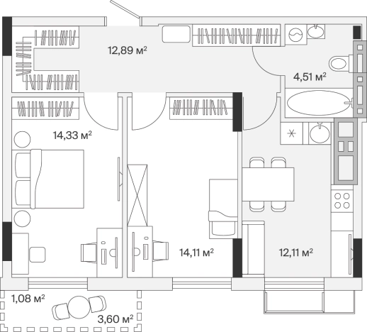 . Вариант № 100780, 0, площадь - 60.04 квм, цена 10325196 рублей