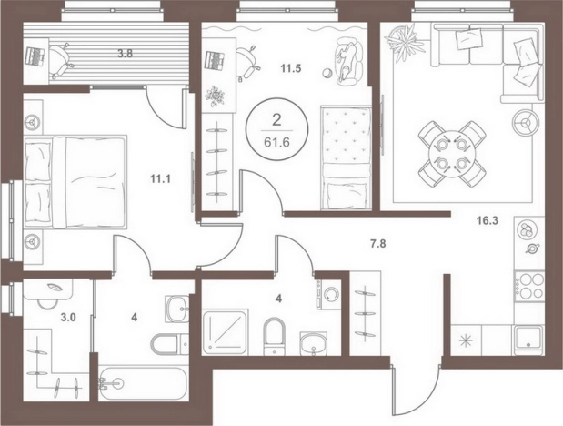 Купить квартиру в ЖК Жилой комплекс "Upgrade Family" в Пензенской области. Вариант № 4006967, 0, площадь -  квм, цена 6036800 рублей