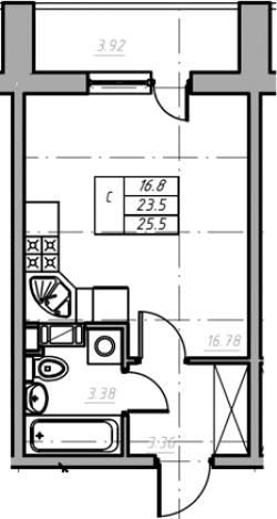 Купить Студию в Всеволожске. Вариант № 6260092, 0, площадь -  квм, цена 4057000 рублей