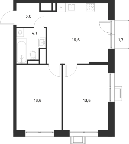 Купить двухкомнатную квартиру у метро Корниловская в Москве. Вариант № 10416892, 0, площадь -  квм, цена 15569610 рублей