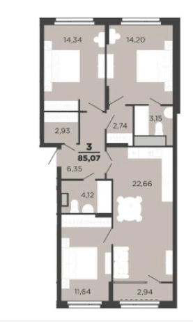 Купить квартиру в новостройках на улице Птицеводов в Рязани. Вариант № 3295567, 0, площадь -  квм, цена 10429000 рублей