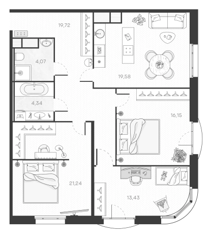 Купить квартиру в новостройках у метро Горный институт в Санкт-Петербурге. Вариант № 5549633, 0, площадь -  квм, цена 42490922 рублей