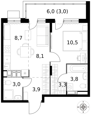 Купить двухкомнатную квартиру у метро Саларьево в Москве. Вариант № 9654575, 0, площадь -  квм, цена 20107770 рублей