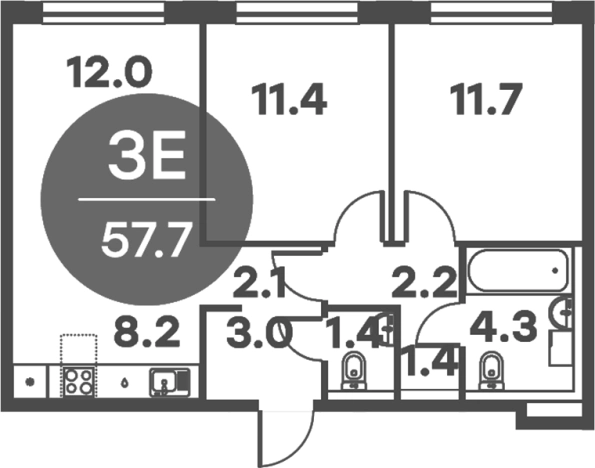 Купить трехкомнатную квартиру в ЖК Равновесие в Московской области. Вариант № 157320, 0, площадь -  квм, цена 9136218 рублей