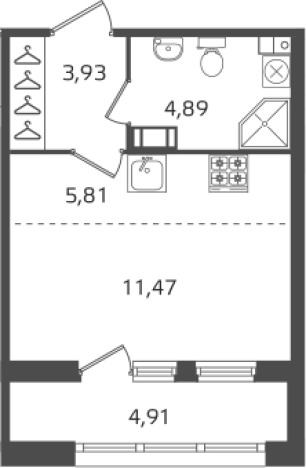Купить Студию у метро Выборгская в Санкт-Петербурге. Вариант № 6241714, 0, площадь -  квм, цена 9309870 рублей
