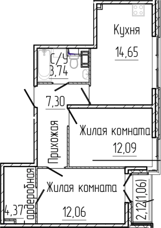 Купить двухкомнатную квартиру на улице Мира в Сертолове. Вариант № 7979353, 0, площадь - квм, цена 9395900 рублей