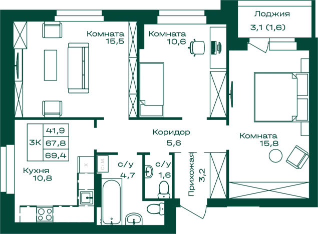 Купить квартиру в ЖК Первогорье в Республике Алтай. Вариант № 7242209, 0, площадь -  квм, цена 12700200 рублей
