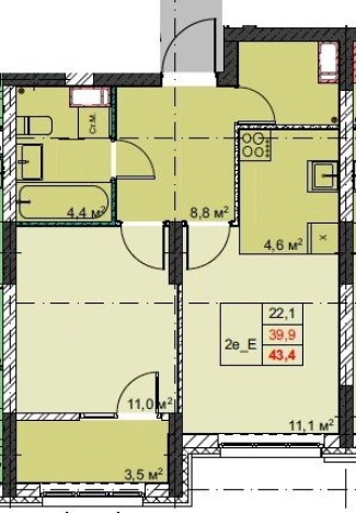 Купить двухкомнатную квартиру в ЖК Футурист в Владивостоке. Вариант № 1140742, 0, площадь -  квм, цена 10663380 рублей