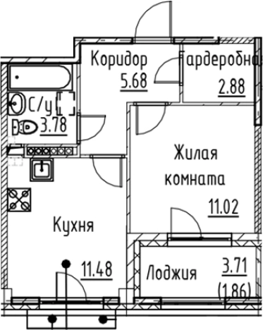 Купить однокомнатную квартиру в ЖК Кронфорт в Санкт-Петербурге. Вариант № 6830715, 0, площадь -  квм, цена 10820320 рублей