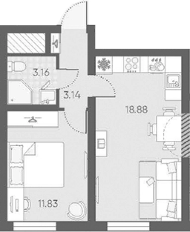 Купить двухкомнатную квартиру в новостройках у метро Автово в Санкт-Петербурге. Вариант № 7571207, 0, площадь -  квм, цена 9904135 рублей