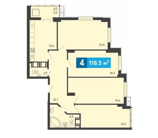 Купить квартиру в ЖК Жилой комплекс "Созвездие (1 очередь)" в Пензенской области. Вариант № 68098, 0, площадь -  квм, цена 12861600 рублей