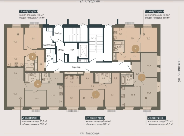 Купить квартиру в ЖК Клубный Дом "Резиденция" в Нижнем Новгороде. Вариант № 97670, 1, площадь -  квм, цена 10982213 рублей