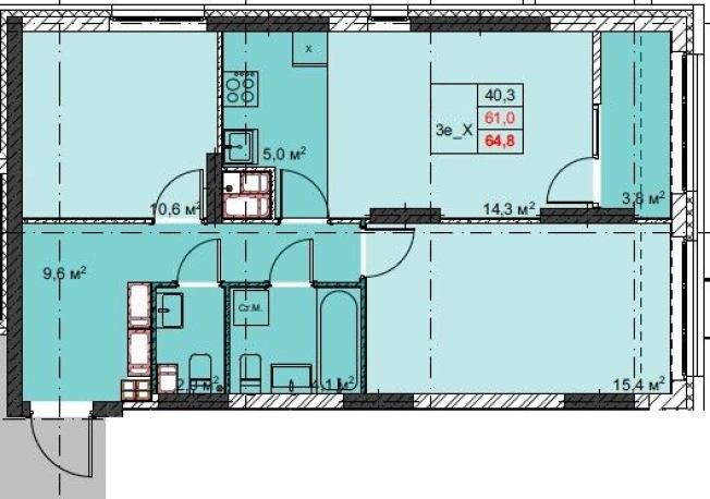 Купить трехкомнатную квартиру в ЖК Футурист в Владивостоке. Вариант № 1140748, 0, площадь -  квм, цена 15176160 рублей