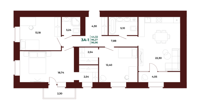 Купить трехкомнатную квартиру в новостройках на улице проспект Строителей в Пензе. Вариант № 418720, 0, площадь -  квм, цена 11622730 рублей