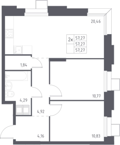 Купить трехкомнатную квартиру в ЖК Тропарево парк в Москве. Вариант № 3582661, 0, площадь -  квм, цена 13437700 рублей