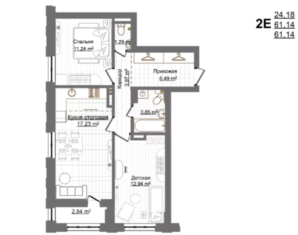 Купить квартиру в новостройках в ЖК Каскад на Менделеева в Нижнем Новгороде. Вариант № 119838, 0, площадь -  квм, цена 9598980 рублей