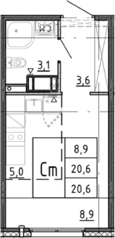 Купить Студию в ЖК Ручьи 2 в Санкт-Петербурге. Вариант № 9510582, 0, площадь -  квм, цена 4148119 рублей