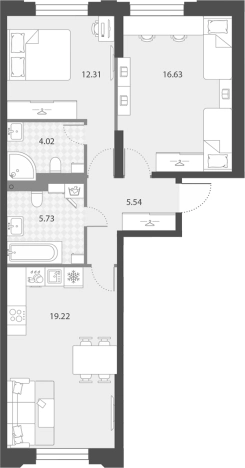 Купить трехкомнатную квартиру у метро Елизаровская в Санкт-Петербурге. Вариант № 7851343, 0, площадь -  квм, цена 17710798 рублей