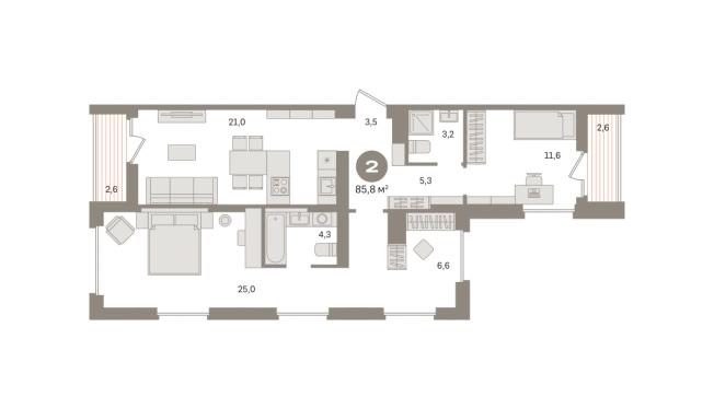 Купить двухкомнатную квартиру в ЖК Первый квартал. Вторая очередь в Московской области. Вариант № 8615696, 0, площадь -  квм, цена 14320000 рублей