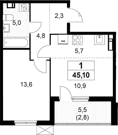 Купить квартиру в ЖК А101 Лаголово в Ленинградской области. Вариант № 8924480, 0, площадь -  квм, цена 7596644 рублей