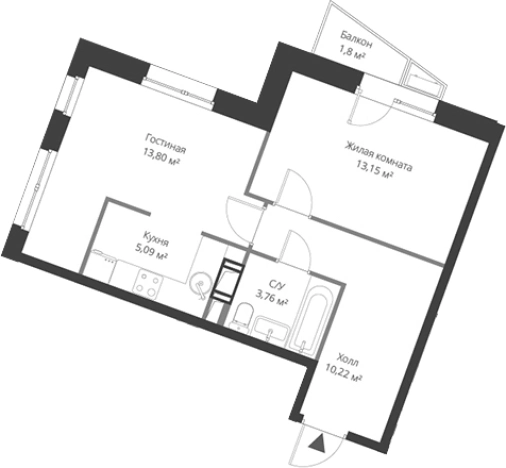Купить двухкомнатную квартиру на улице Мира в Сертолове. Вариант № 6055526, 0, площадь - квм, цена 7412489 рублей